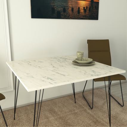 Eettafel SANDALF 75x90 cm wit/zwart