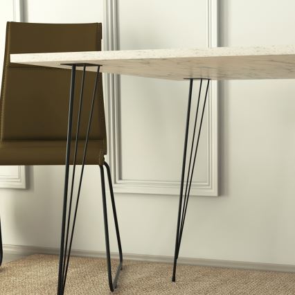 Eettafel SANDALF 75x90 cm wit/zwart