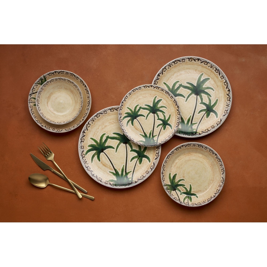 Eettafelset 24-delig, kleurrijk keramiek