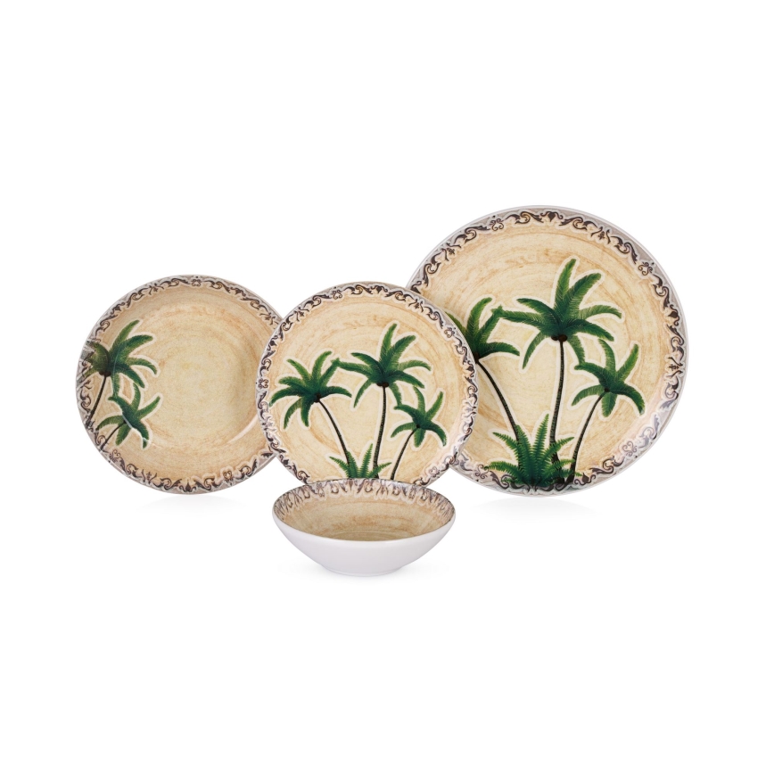 Eettafelset 24-delig, kleurrijk keramiek