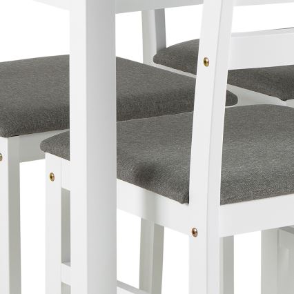 Eettafelset EMILY met 4 stoelen, wit