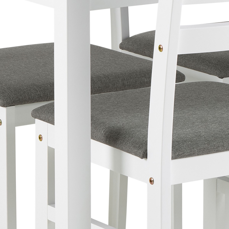 Eettafelset EMILY met 4 stoelen, wit