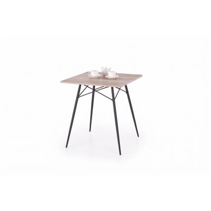 Eettafelset KABIR 70x70 cm eiken/zwart