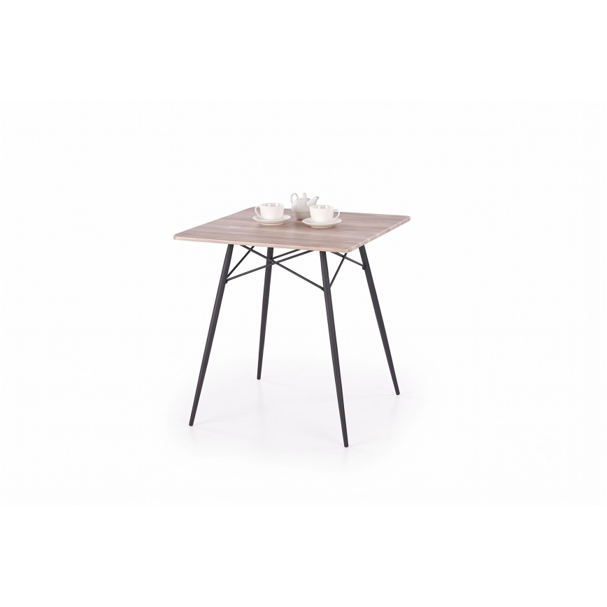 Eettafelset KABIR 70x70 cm eiken/zwart