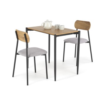 Eettafelset NANDO 84x54 cm grijs/bruin/zwart