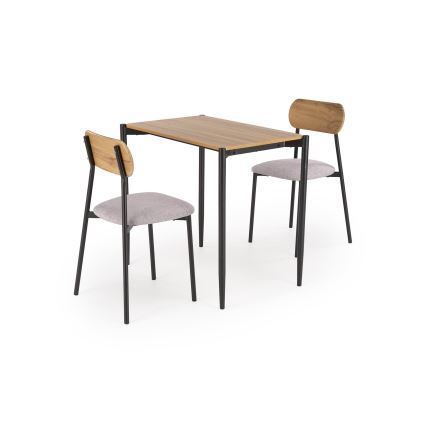 Eettafelset NANDO 84x54 cm grijs/bruin/zwart