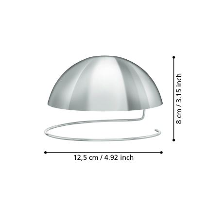 Eglo 11908 -  Decoratieve bolvormige kap voor gloeilamp G125 glanzend chroom