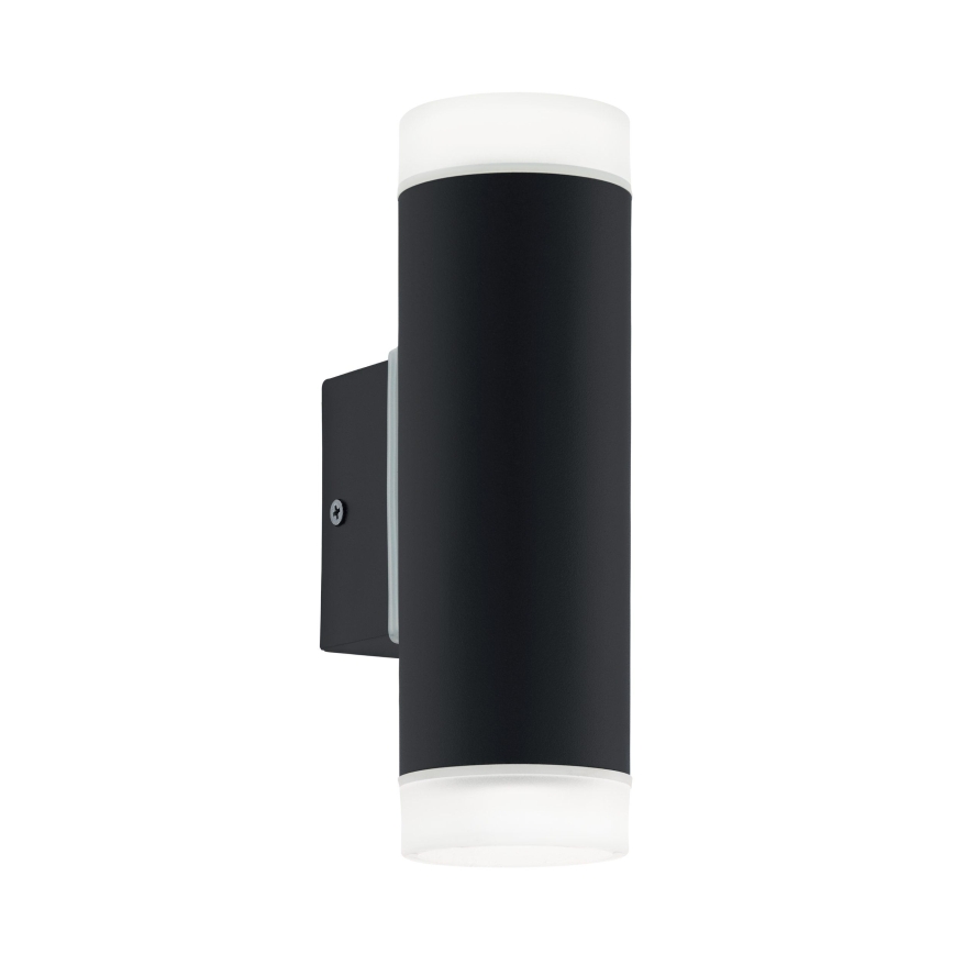 Eglo 13709 - LED buitenwandlamp RIGA 2xGU10/4,6W/230V IP44 zwart