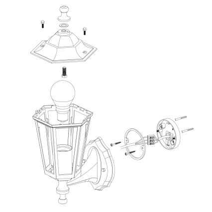 EGLO - Buiten wandlamp 1xE27/60W wit