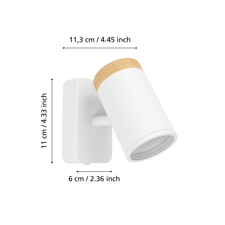 Eglo - Badkamer wandspot 1xGU10/3W/230V IP44 wit/beige