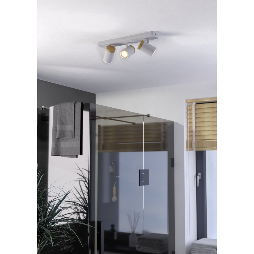 Eglo - Badkamer spotlamp 3xGU10/3W/230V IP44 wit/beige