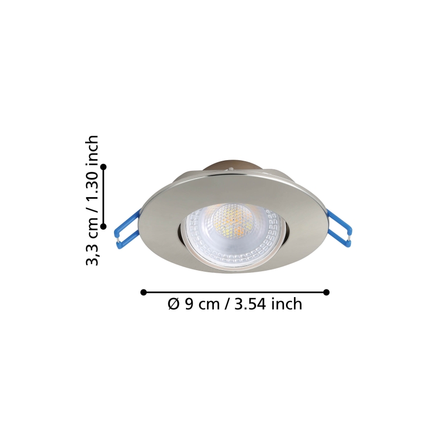 Eglo - SET van 7 LED-inbouwspots LED/4,9W/230V 2700/4000/6500K diameter 9 cm mat chroom