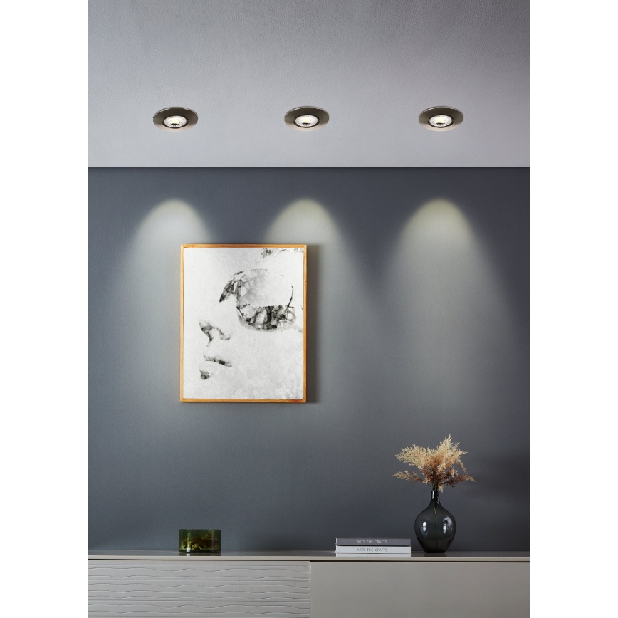 Eglo - SET van 10 LED-inbouwspots LED/4,9W/230V 2700/4000/6500K Ø 9 cm mat chroom