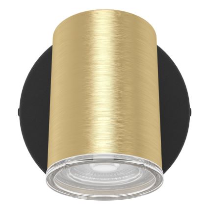 Eglo - Badkamer wandspot 1xGU10/5W/230V IP44 zwart/goud