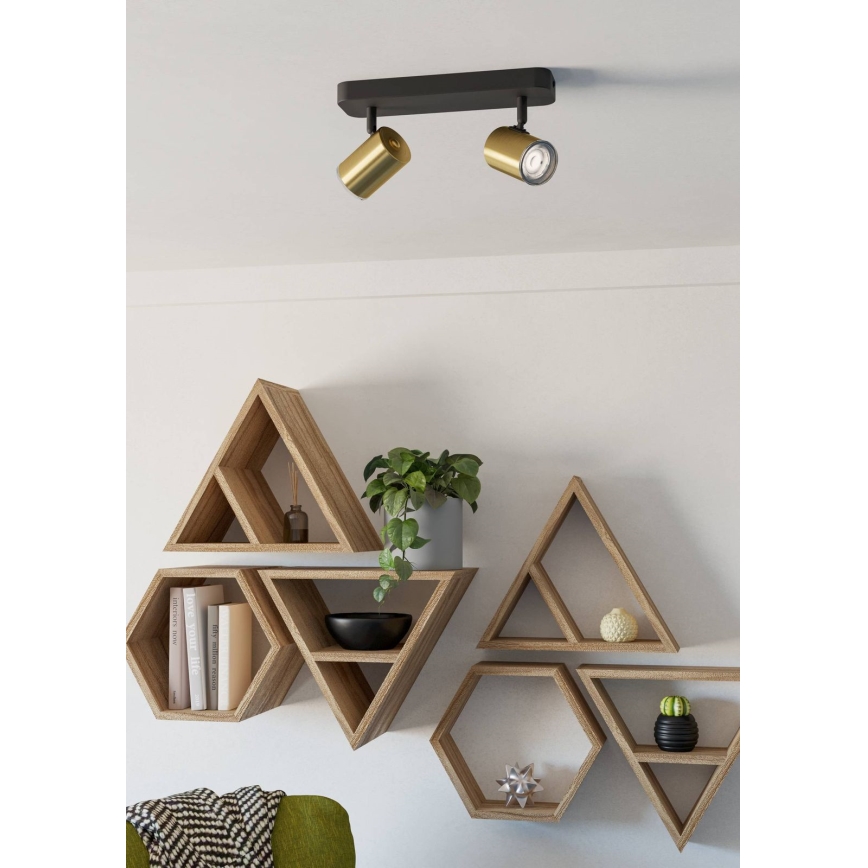 Eglo - Badkamer-spot 2xGU10/5W/230V IP44 zwart/goud