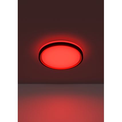 Eglo 300684 - LED RGBW dimbare plafondlamp MALERAMARA-Z LED/14W/230V 2700-6500K Ø 35,7 cm zwart/goud + afstandsbediening