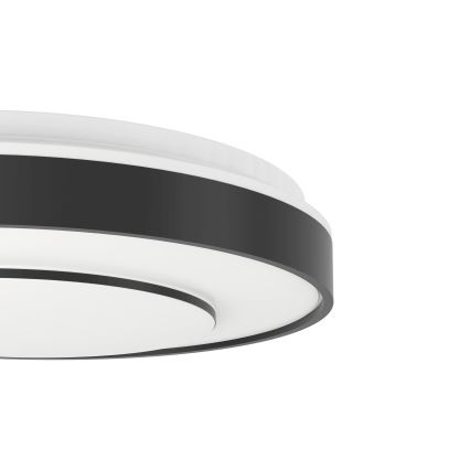 Eglo 300688 - Dimbare LED RGBW-plafondlamp MONTERIGGIONI-Z LED 18,5 W/230 V, 2700-6500 K, Ø 38,4 cm, zwart + afstandsbediening