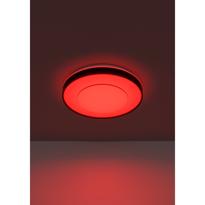 Eglo 300688 - Dimbare LED RGBW-plafondlamp MONTERIGGIONI-Z LED 18,5 W/230 V, 2700-6500 K, Ø 38,4 cm, zwart + afstandsbediening