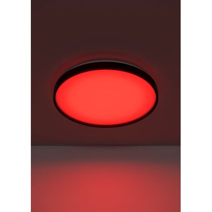 Eglo 300692- Dimbare LED RGBW-plafondlamp MOZONCILLO-Z LED/28,3W/230V 2700-6500K Ø 48,4 cm zwart + afstandsbediening
