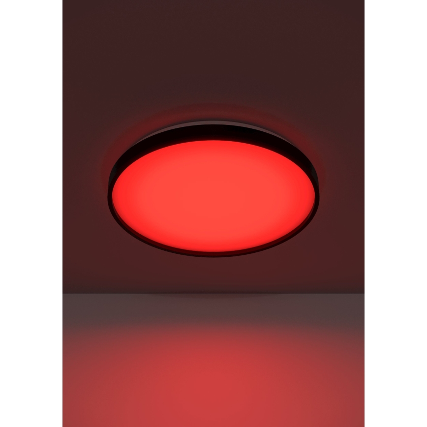 Eglo 300692- Dimbare LED RGBW-plafondlamp MOZONCILLO-Z LED/28,3W/230V 2700-6500K Ø 48,4 cm zwart + afstandsbediening