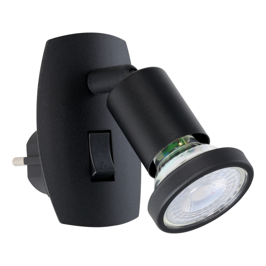 Eglo - LED-armatuur voor stopcontact 1xGU10/4,5W/230V zwart