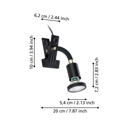 Eglo - LED-klemspot 1xGU10/4,5W/230V zwart