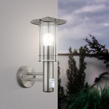 EGLO 30185 - Wandlamp met sensor voor buiten LISIO 1xE27/60W/230V IP44