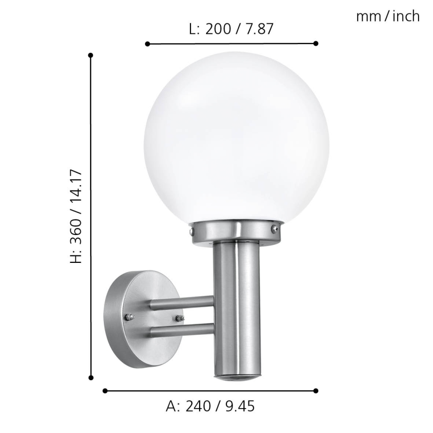 Eglo - Buitenlamp E27/60W/230V IP44