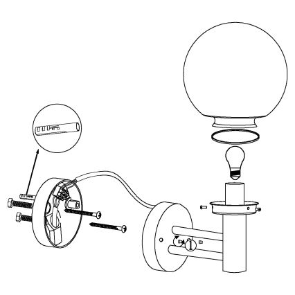 Eglo - Buitenlamp E27/60W/230V IP44