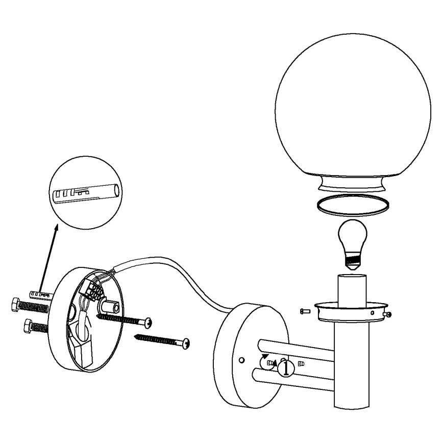 Eglo - Buitenlamp E27/60W/230V IP44