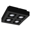 Eglo 31065 - LED plafondspot MENDOZA 4xLED/4,7W/230V 3000K zwart
