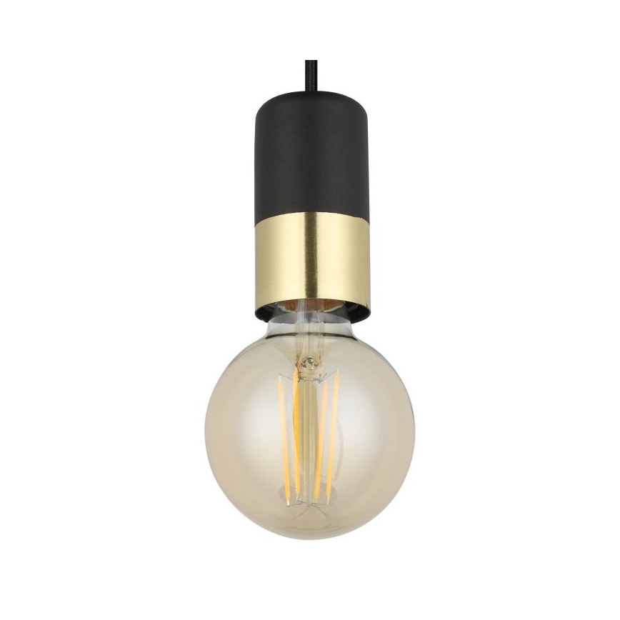 Eglo - Hanglamp aan een koord 1xE27/40W/230V zwart/goud