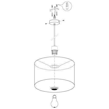 Eglo - Hanglamp aan koord 1xE27/60W/230V