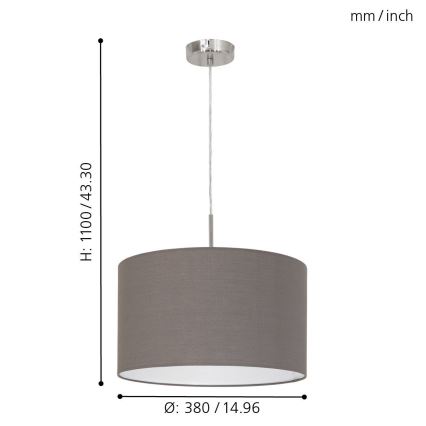 Eglo - Hanglamp aan koord E27/60W/230V