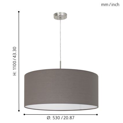 Eglo - Hanglamp aan koord 1xE27/60W/230V