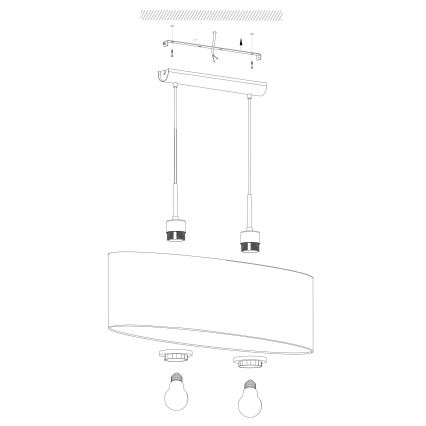 Eglo - Hanglamp aan koord 2xE27/60W/230V