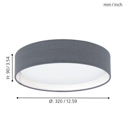 Eglo - LED Plafondlamp 1xLED/12W/230V