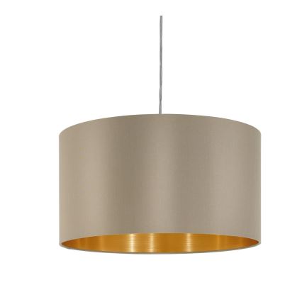 Eglo - Hanglamp aan een koord 1xE27/60W/230V taupe