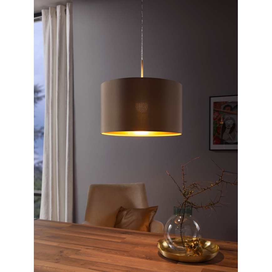 Eglo - Hanglamp aan een koord 1xE27/60W/230V taupe