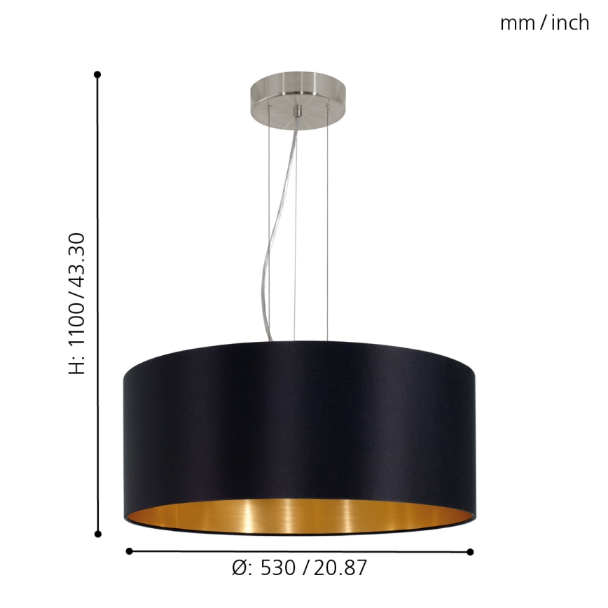 Eglo - Hanglamp aan koord 3xE27/60W/230V