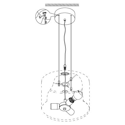 Eglo - Hanglamp aan koord 3xE27/60W/230V