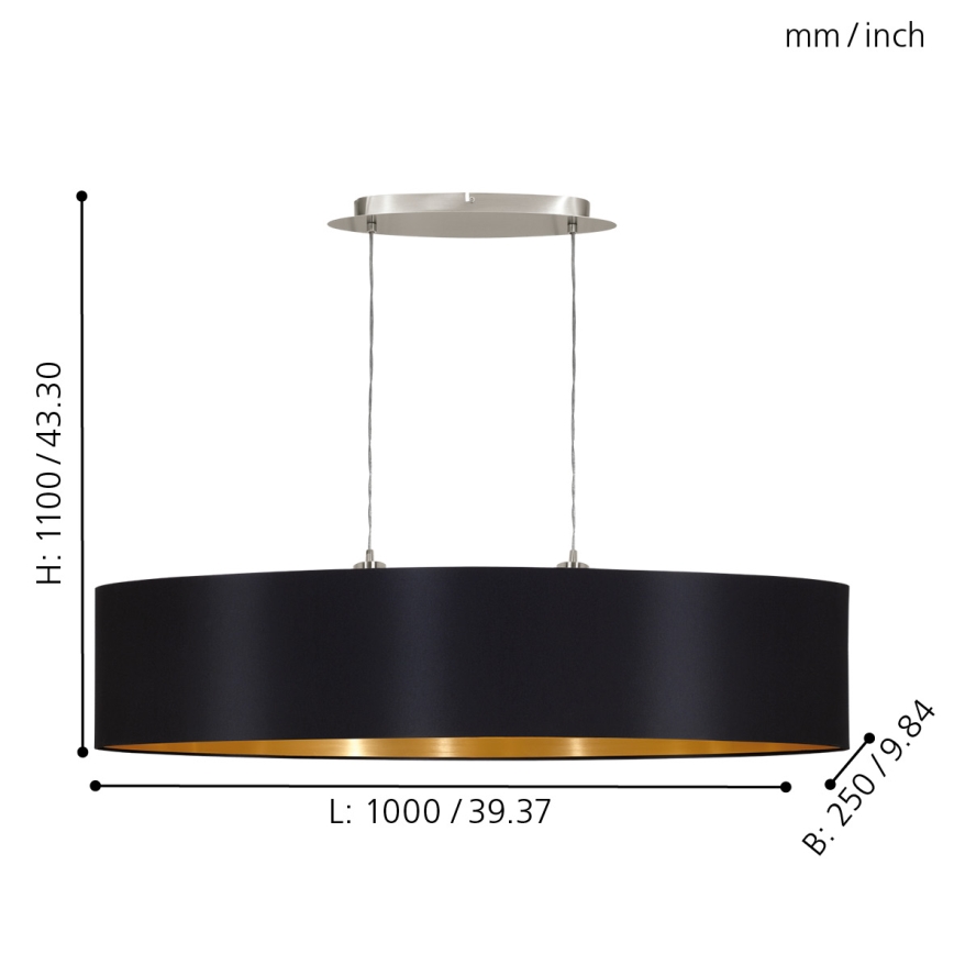 Eglo - Hanglamp aan koord 2xE27/60W/230V
