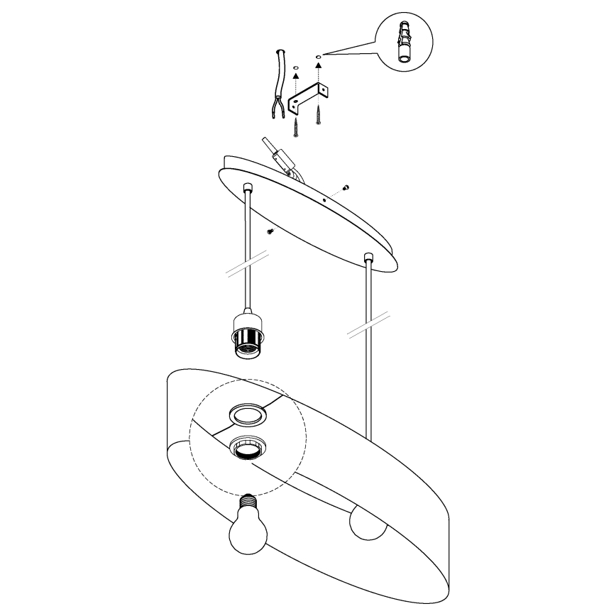 Eglo - Hanglamp aan koord 2xE27/60W/230V