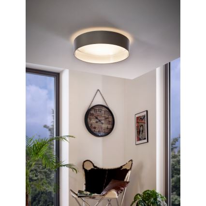 Eglo 31623 - LED plafondlamp MASERLO LED/16W/230V 3000K Ø 40,5 cm grijs/zilver