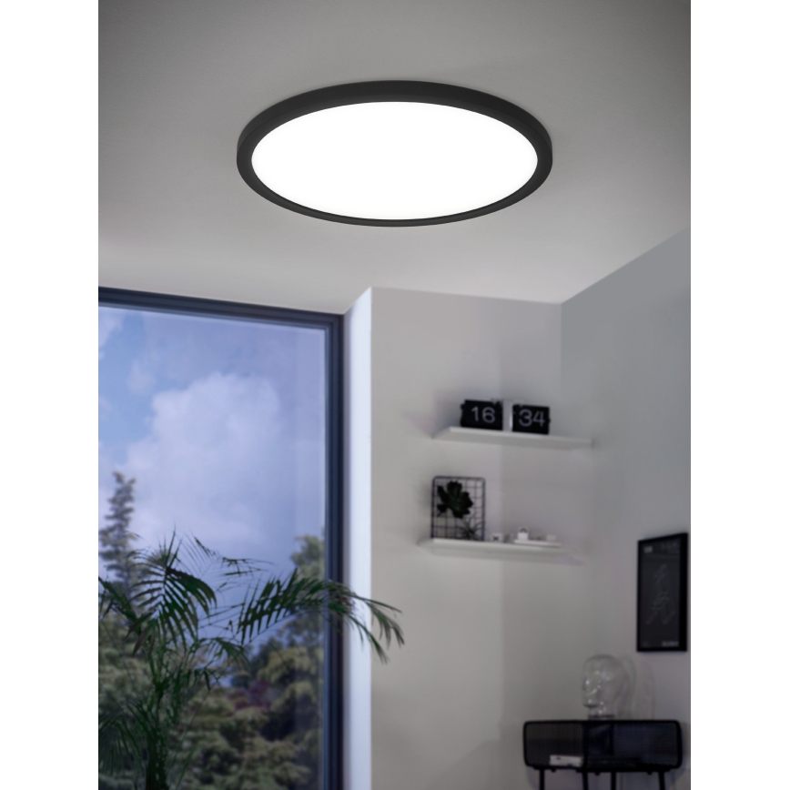 Eglo 31703 - LED RGBW Dimbare plafondlamp ROVITO-Z LED/14,6W/230V 2700-6500K Ø 29,5 cm zwart