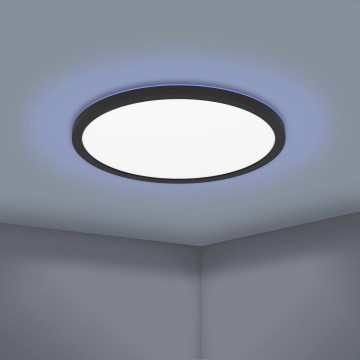Eglo 31704 - LED RGBW dimbare plafondlamp ROVITO-Z 1xLED/16,5W/230V 2700-6500K Ø 42 cm zwart + afstandsbediening