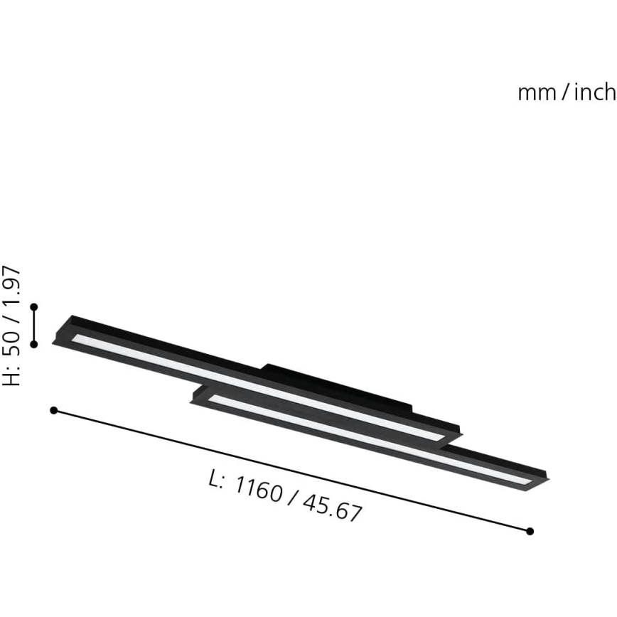 Eglo 31715 - LED RGBW Dimbare plafondlamp SALITERAS-Z LED/20,4W/230V 2700-6500K zwart