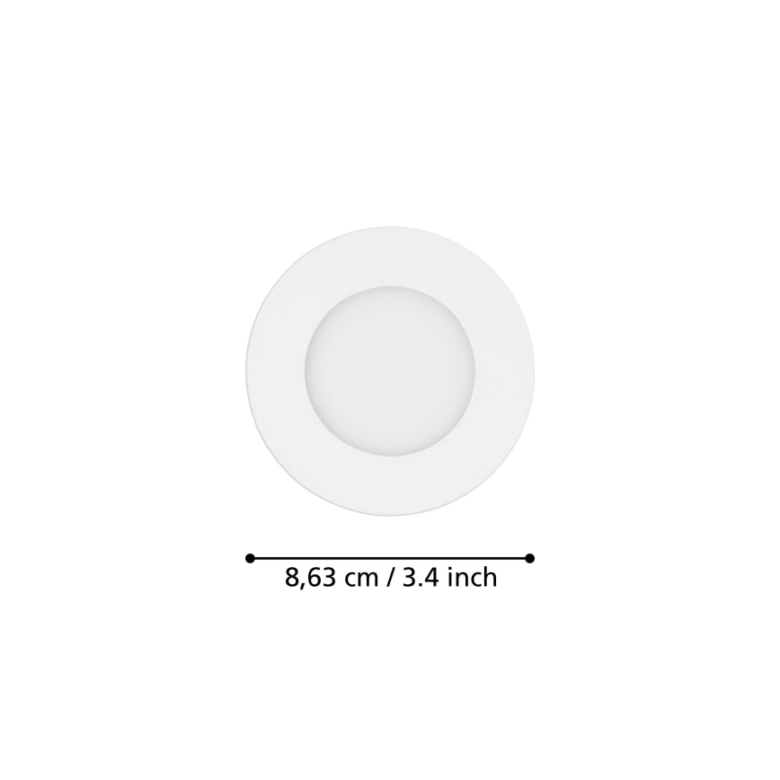 Eglo 31741 - SET 3x LED dimbare badkamer inbouwspot FUEVA-Z 1xLED/2,8W/230V 2700-6500K IP44 wit
