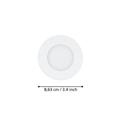 Eglo 31741 - SET van 3 dimbare LED-inbouwspots voor badkamer FUEVA-Z 1xLED/2,8W/230V 2700-6500K IP44 wit Ø 8,5 cm
