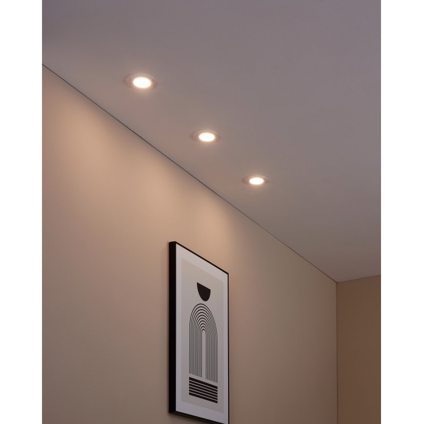 Eglo 31741 - SET van 3 dimbare LED inbouwspots voor de badkamer FUEVA-Z LED/2,8W/230V 2700-6500K IP44 wit Ø 8,5 cm